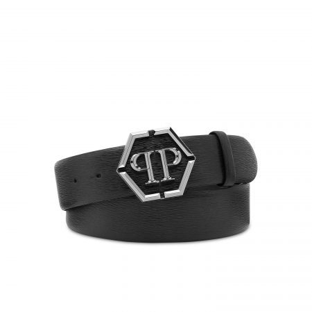 PHILIPP PLEIN LEATHER BELT HEXAGON