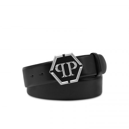 PHILIPP PLEIN LEATHER BELT HEXAGON