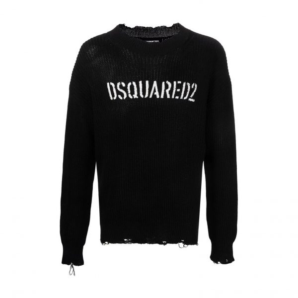 DSQUARED2 LOGO-PRINT KNITTED JUMPER