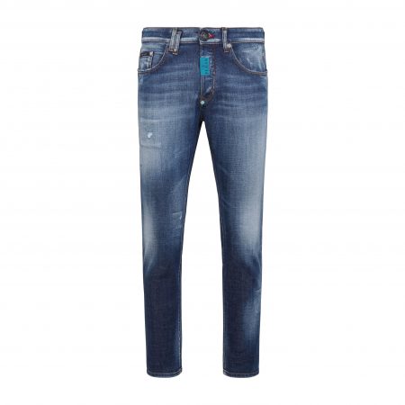 PHILIPP PLEIN DENIM TROUSERS SKINNY FIT HEXAGON