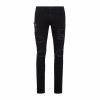 PHILIPP PLEIN DENIM TROUSERS BIKER DESTROYED