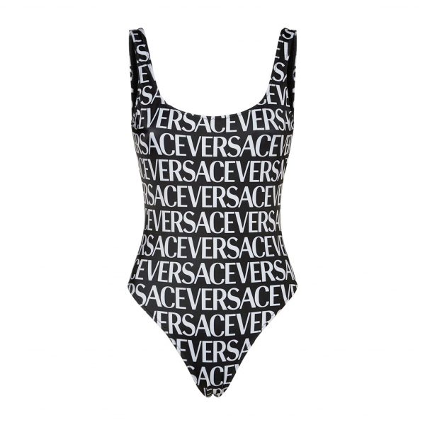 VERSACE JERSEY LOGO PRINTED ONE PIECE SWIMSUIT