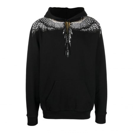 MARCELO BURLON COUNTY OF MILAN FEATHER PRINT COTTON HOODIE