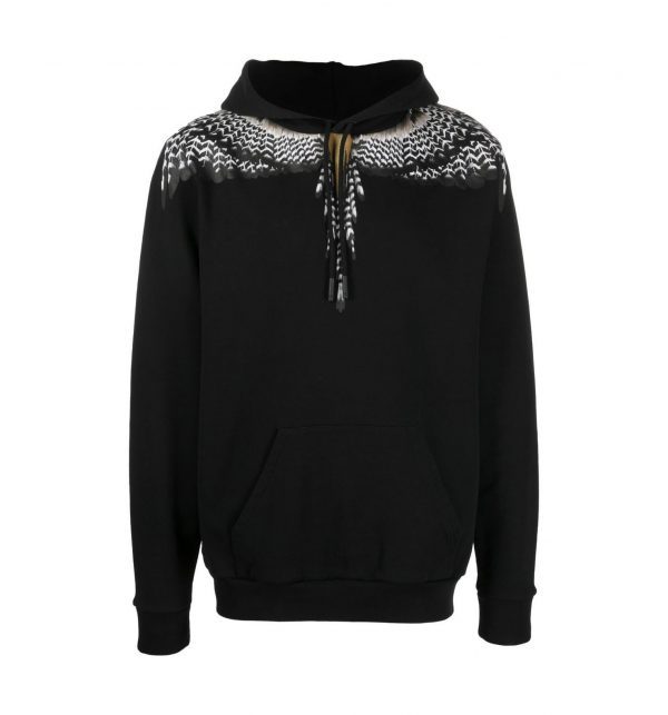 MARCELO BURLON COUNTY OF MILAN FEATHER PRINT COTTON HOODIE