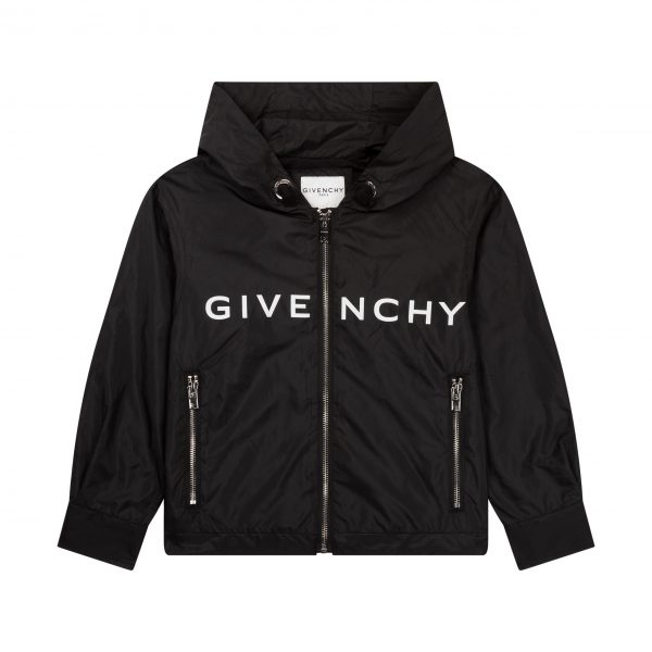 GIVENCHY KIDS LOGO-EMBROIDERED RAIN JACKET