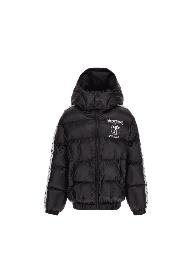 MOSCHINO KIDS LOGO-PRINT PADDED COAT