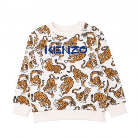 KENZO KIDS TIGER-MOTIF COTTON SWEATSHIRT