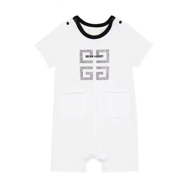 GIVENCHY KIDS LOGO-PRINT COTTON ROMPER