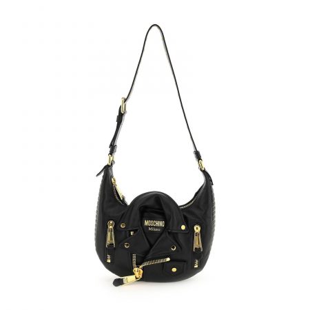 MOSCHINO NAPPA LEATHER BIKER SHOULDER BAG MOSCHINO