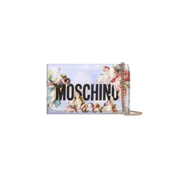 MOSCHINO FRESCO PRINTED CANVAS SHOULDER BAG