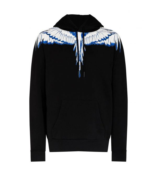 MARCELO BURLON COUNTY OF MILAN WINGS-PRINT DRAWSTRING HOODIE