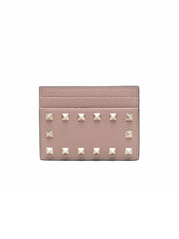 VALENTINO GARAVANI ROCKSTUD LEATHER CARDHOLDER