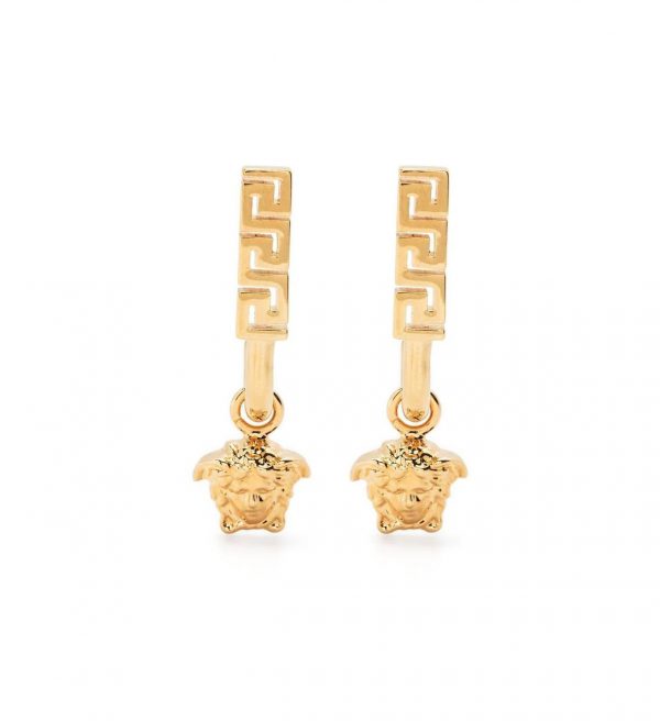 VERSACE GRECA MEDUSA DROP EARRINGS