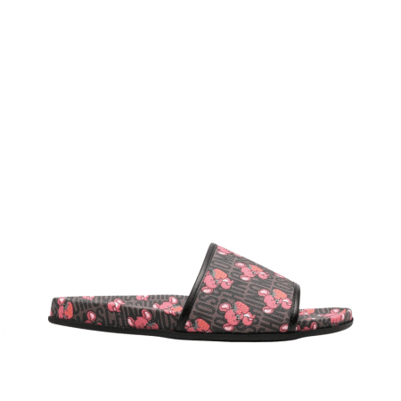 MOSCHINO LOGO-PRINT FLAT SLIDES