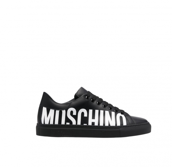 MOSCHINO SIDE LOGO-PRINT LOW-TOP SNEAKERS