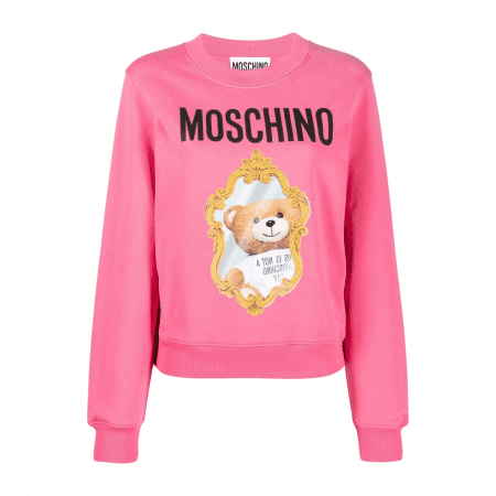 MOSCHINO LOGO-PRINT ROUND NECK SWEATER