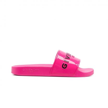 GIVENCHY DEBOSSED-LOGO FLAT SLIDES