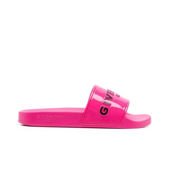 GIVENCHY DEBOSSED-LOGO FLAT SLIDES