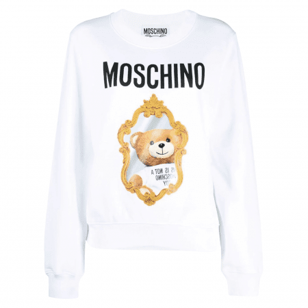 MOSCHINO TEDDY MIRROR CREW-NECK SWEATSHIRT