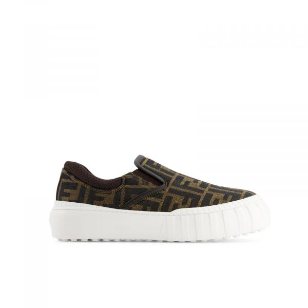 FENDI KIDS TABACCO NERO/MORO SNEAKERS