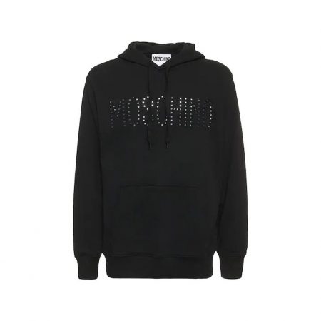 MOSCHINO TONAL-LOGO COTTON HOODIE 