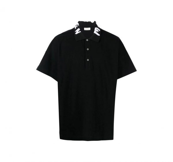 ALEXANDER MCQUEEN GRAFFITI LOGO COLLAR POLO SHIRT