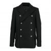 BALMAIN DOUBLE-BREASTED VIRGIN-WOOL COAT