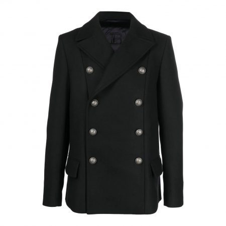 BALMAIN DOUBLE-BREASTED VIRGIN-WOOL COAT