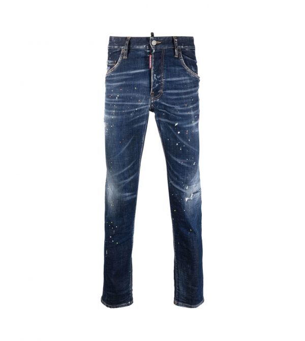 DSQUARED2 PAINT-SPLATTER SKINNY-CUT JEANS