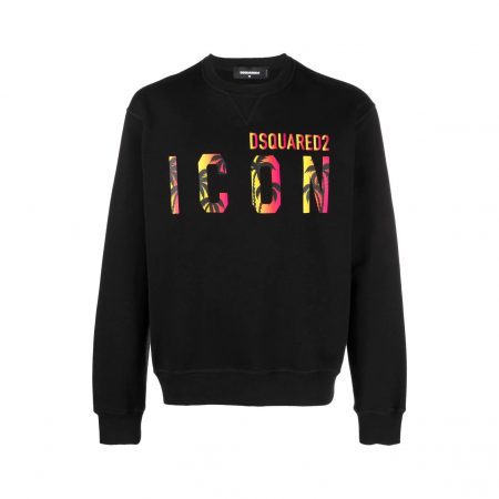 DSQUARED2 ICON TROPICAL LOGO-PRINT SWEATSHIRT