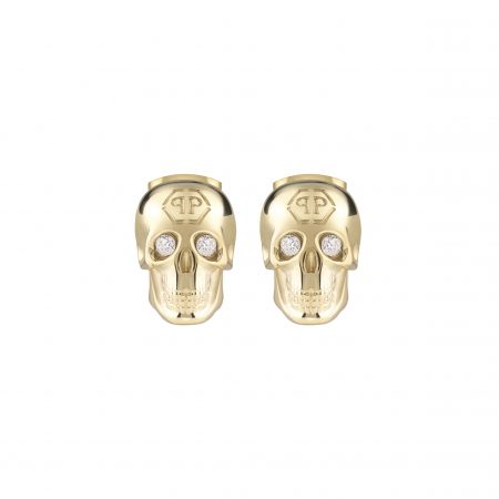 PHILIPP PLEIN GOLD WITH LOGO EARRINGS