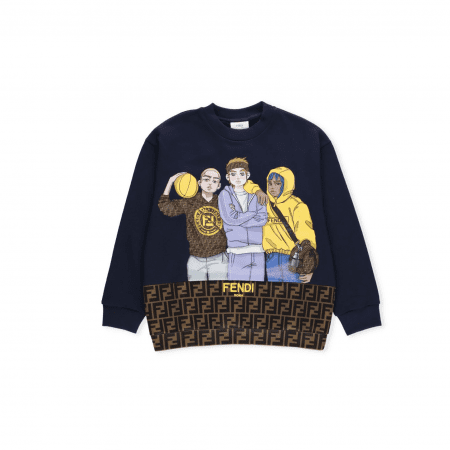 FENDI KIDS EMBROIDERED-LOGO SWEATSHIRT