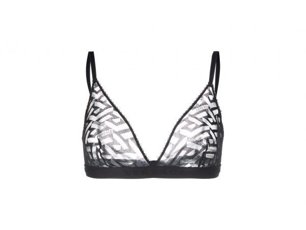 VERSACE GRECA SIGNATURE TULLE BRALETTE