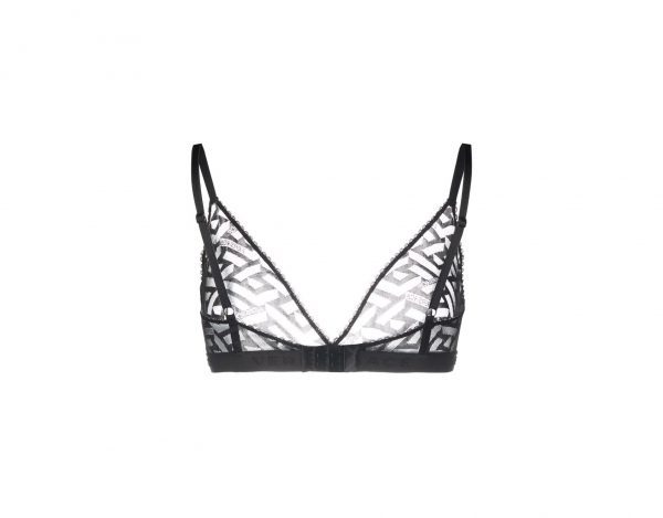 VERSACE GRECA SIGNATURE TULLE BRALETTE