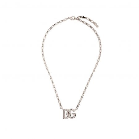 DOLCE & GABBANA LOGO-PLAQUE CHAIN NECKLACE