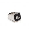 DOLCE & GABBANA DEBOSSED LOGO SIGNET RING