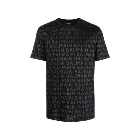 BALMAIN LOGO PATTERN T-SHIRT