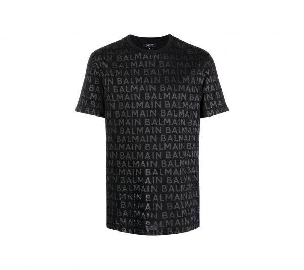 BALMAIN LOGO PATTERN T-SHIRT