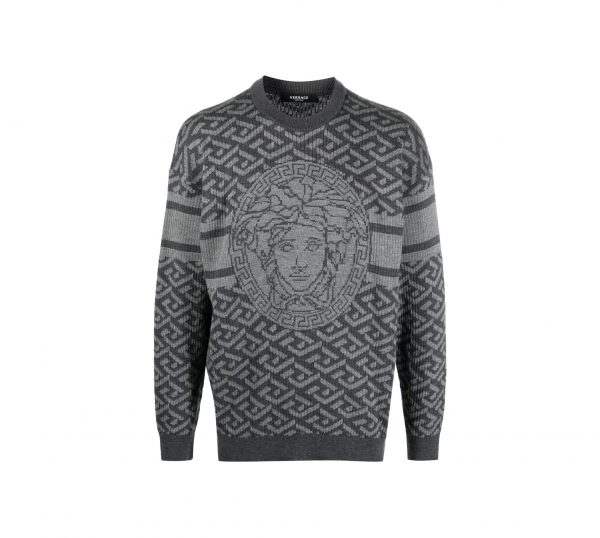 VERSACE LA GRECA MEDUSA JACQUARD JUMPER