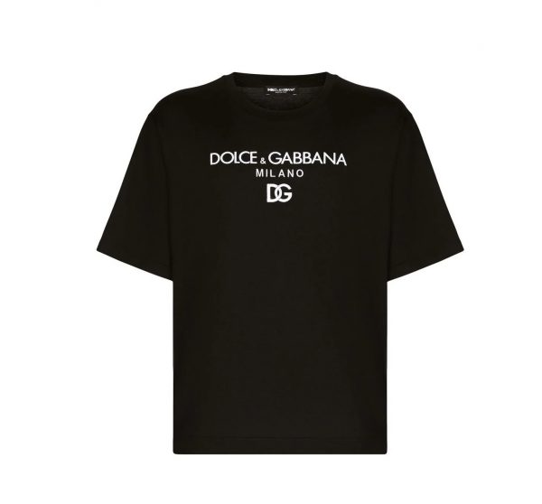 DOLCE & GABBANA LOGO-EMBROIDERED COTTON T-SHIRT