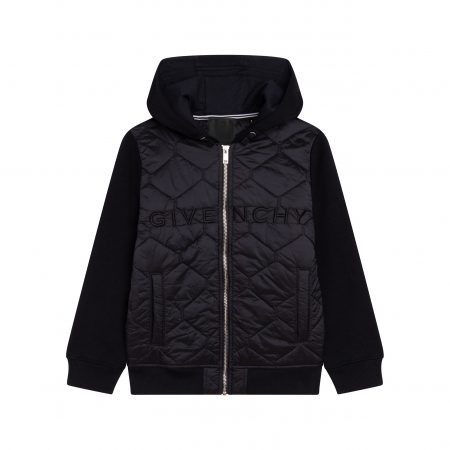 GIVENCHY KIDS EMBROIDERED-LOGO HOODED JACKET