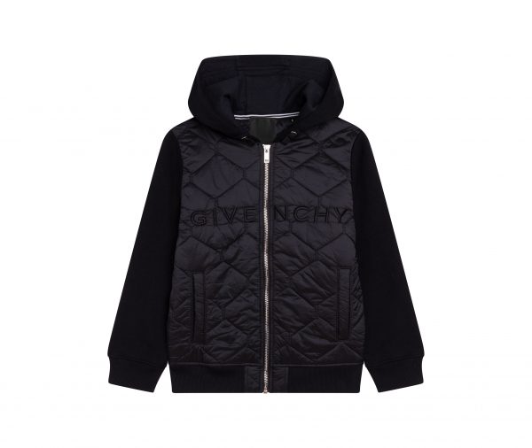 GIVENCHY KIDS EMBROIDERED-LOGO HOODED JACKET