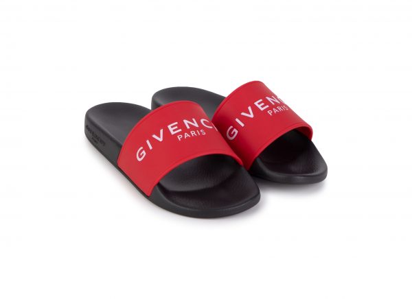 GIVENCHY KIDS LOGO SLIDERS BLACK