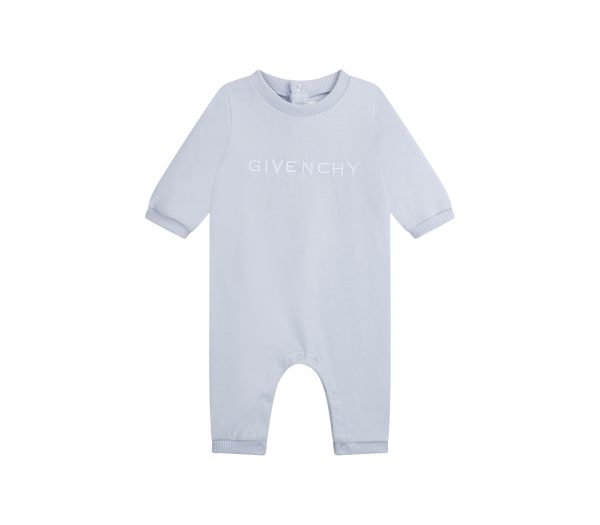 GIVENCHY KIDS EMBROIDERED-LOGO COTTON ROMPER