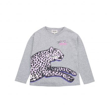 KENZO KIDS ANIMAL-PRINT LONG-SLEEVE T-SHIRT