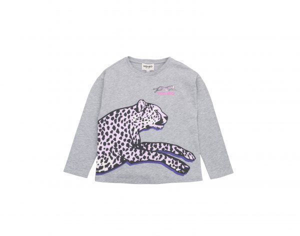 KENZO KIDS ANIMAL-PRINT LONG-SLEEVE T-SHIRT