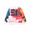 KENZO KIDS MULTI ICONS LOGO-EMBROIDERED SWEATSHIRT