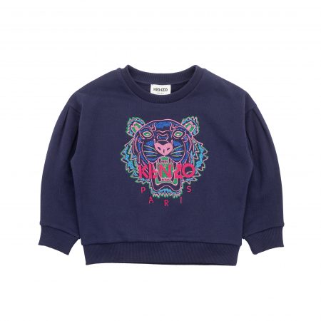 KENZO KIDS METALLIC LOGO-EMBROIDERED SWEATSHIRT