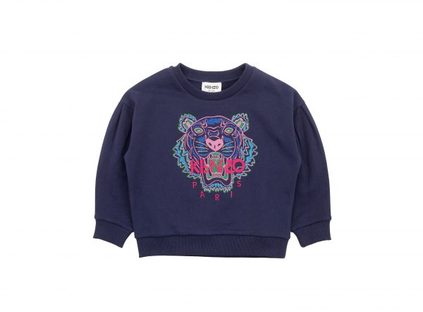 KENZO KIDS METALLIC LOGO-EMBROIDERED SWEATSHIRT