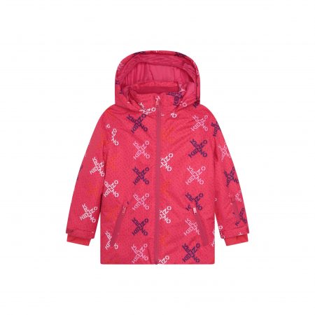 KENZO KIDS LOGO-PRINT HOODED SKI JACKET